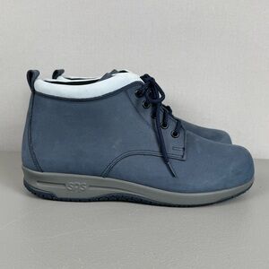SAS Gretchen Chukka Boots Women 7.5 M Blue Ankle Leather Water Slip Resistant